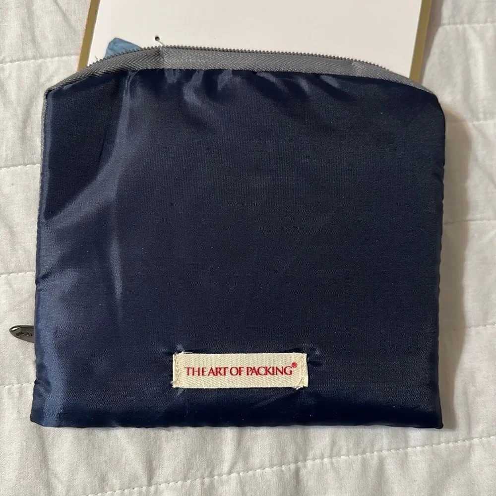 MIAMICA Navy Gray “Laundry” Foldable Travel Laundry Bag